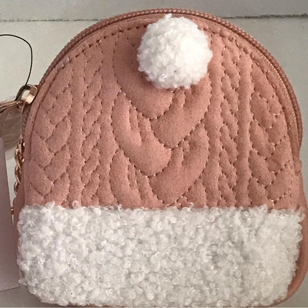 LC Lauren Conrad Dusty Pink Beanie Coin Pouch - NWT